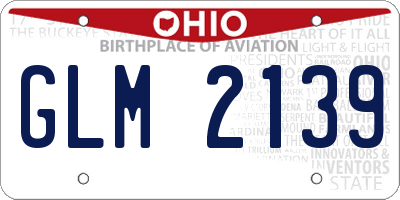 OH license plate GLM2139