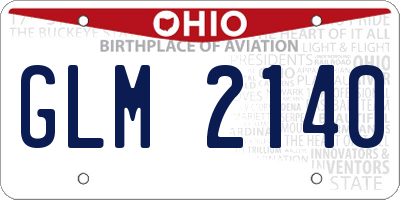 OH license plate GLM2140