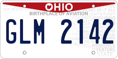 OH license plate GLM2142