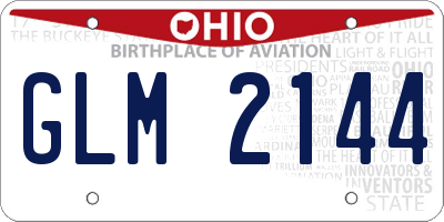 OH license plate GLM2144