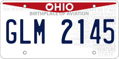 OH license plate GLM2145