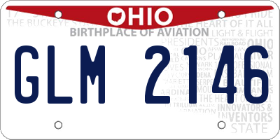 OH license plate GLM2146