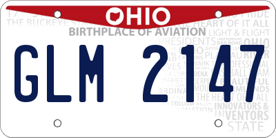 OH license plate GLM2147
