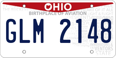 OH license plate GLM2148