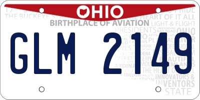 OH license plate GLM2149
