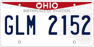OH license plate GLM2152