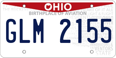 OH license plate GLM2155