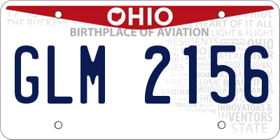 OH license plate GLM2156
