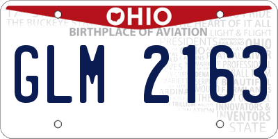 OH license plate GLM2163