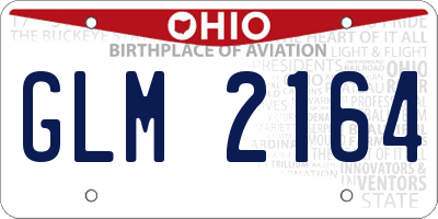 OH license plate GLM2164