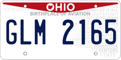 OH license plate GLM2165