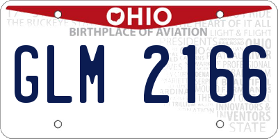 OH license plate GLM2166