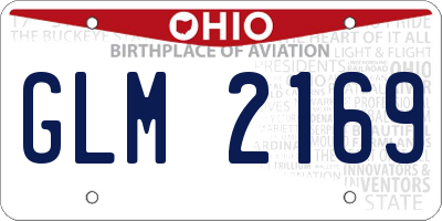OH license plate GLM2169