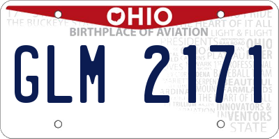 OH license plate GLM2171