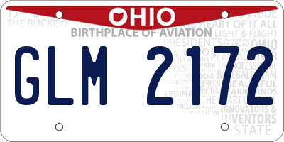 OH license plate GLM2172