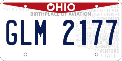 OH license plate GLM2177