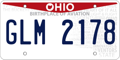 OH license plate GLM2178