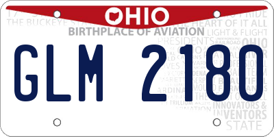 OH license plate GLM2180
