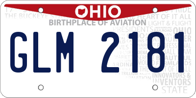 OH license plate GLM2181
