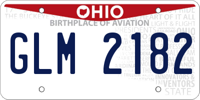 OH license plate GLM2182