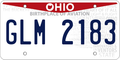 OH license plate GLM2183