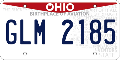 OH license plate GLM2185