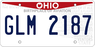 OH license plate GLM2187