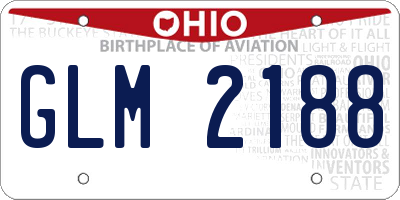 OH license plate GLM2188
