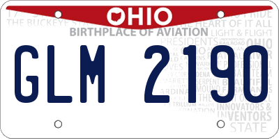OH license plate GLM2190