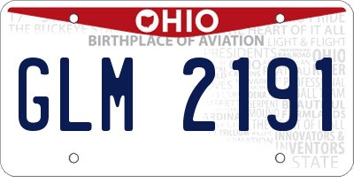 OH license plate GLM2191