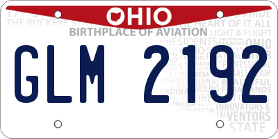 OH license plate GLM2192