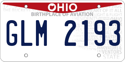 OH license plate GLM2193