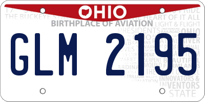 OH license plate GLM2195