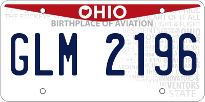 OH license plate GLM2196