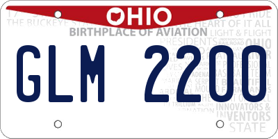 OH license plate GLM2200