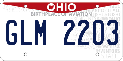OH license plate GLM2203