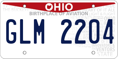 OH license plate GLM2204