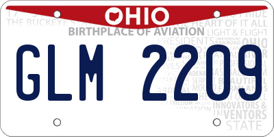 OH license plate GLM2209