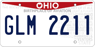 OH license plate GLM2211