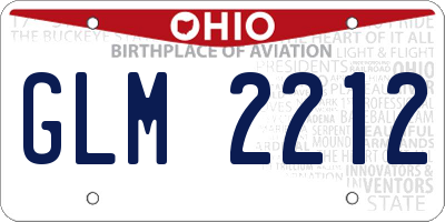 OH license plate GLM2212
