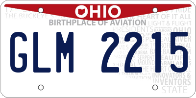 OH license plate GLM2215