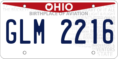 OH license plate GLM2216