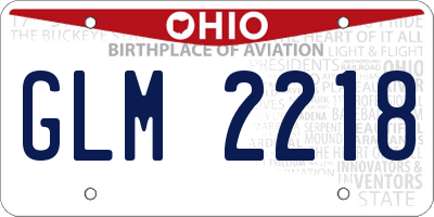 OH license plate GLM2218
