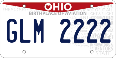 OH license plate GLM2222