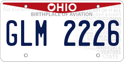OH license plate GLM2226