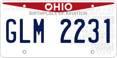 OH license plate GLM2231