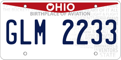 OH license plate GLM2233