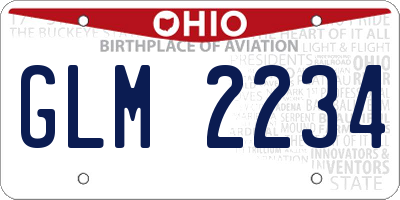 OH license plate GLM2234