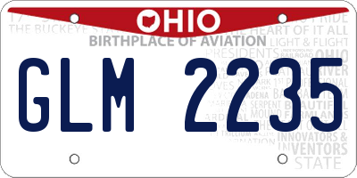 OH license plate GLM2235