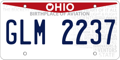 OH license plate GLM2237
